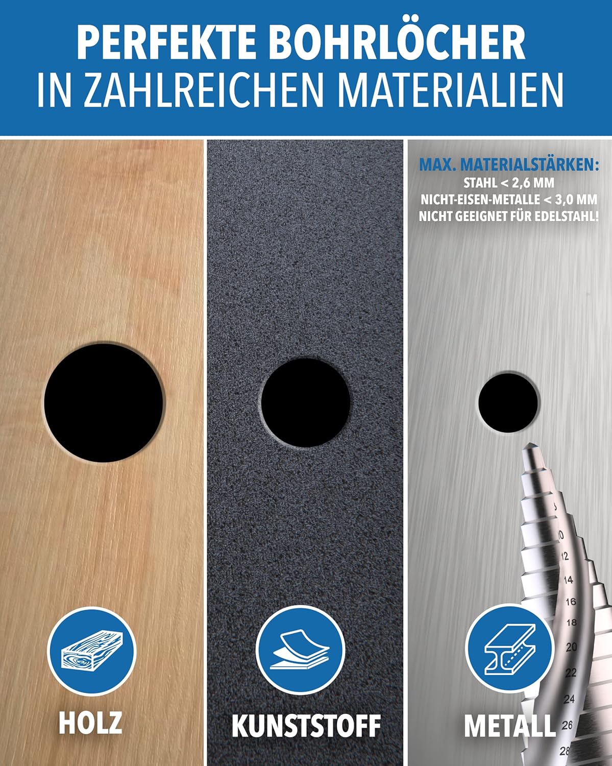 Thumbnail 2 de Stufenbohrer Profi aus HSS Stahl Ø 4–32 mm