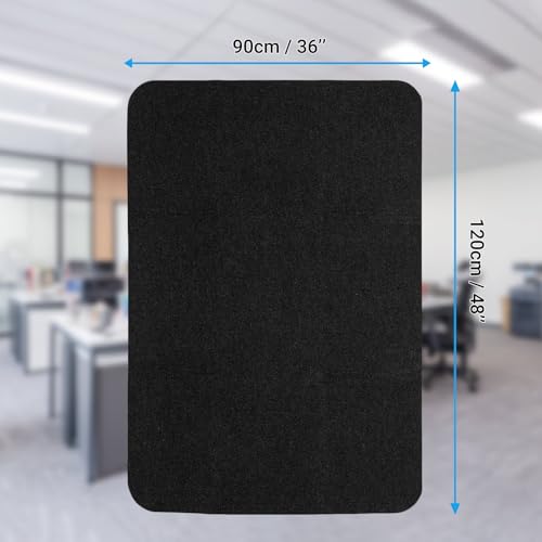 Detalle de COSYLAND Protector Suelo para Silla Ruedas 120x90 cm – Negro: Alfombrilla Protectora para Suelos Duro y Gaming