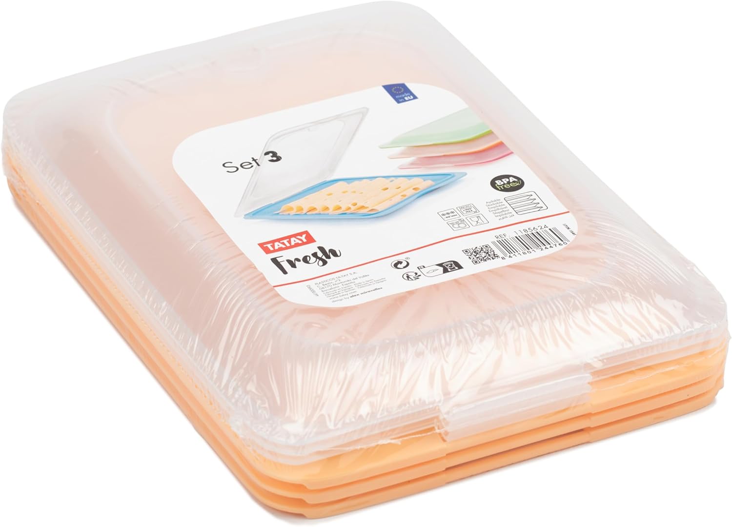 Detalle 2 de Tatay Set 3 Envases Reutilizables para Alimentos 🍑