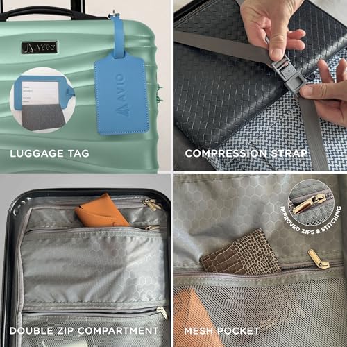 Thumbnail 6 de AVIO Wave Cabin Suitcase 55x40x20cm — Lightweight ABS Carry-On with 4 Double Spinner Wheels