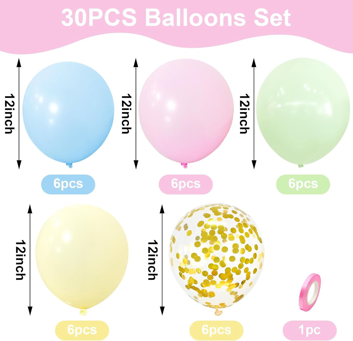 Thumbnail 1 de Teselife Globos Pastel 30 Piezas 🎈 Fiesta y Celebración