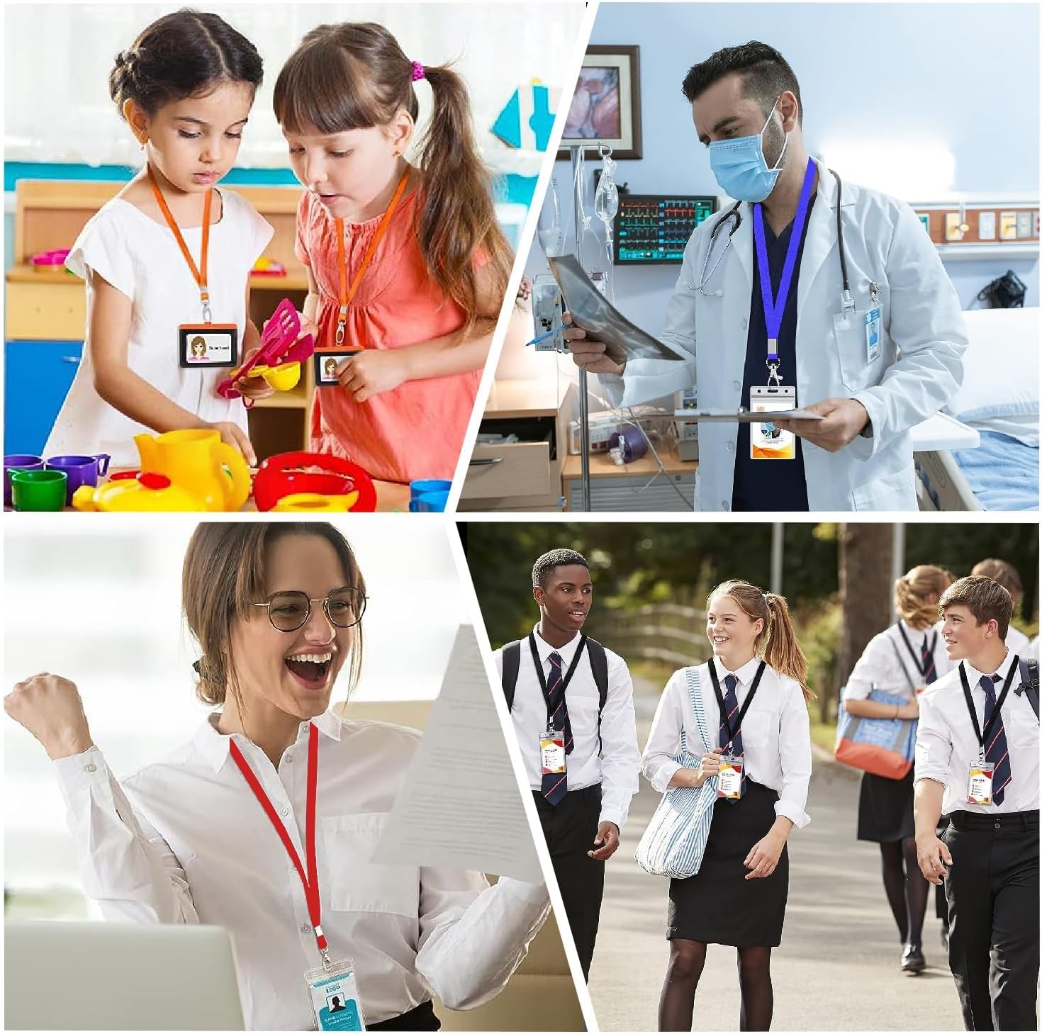 Thumbnail 6 de XHDA 50PCS black lanyards for ID badges 🎫