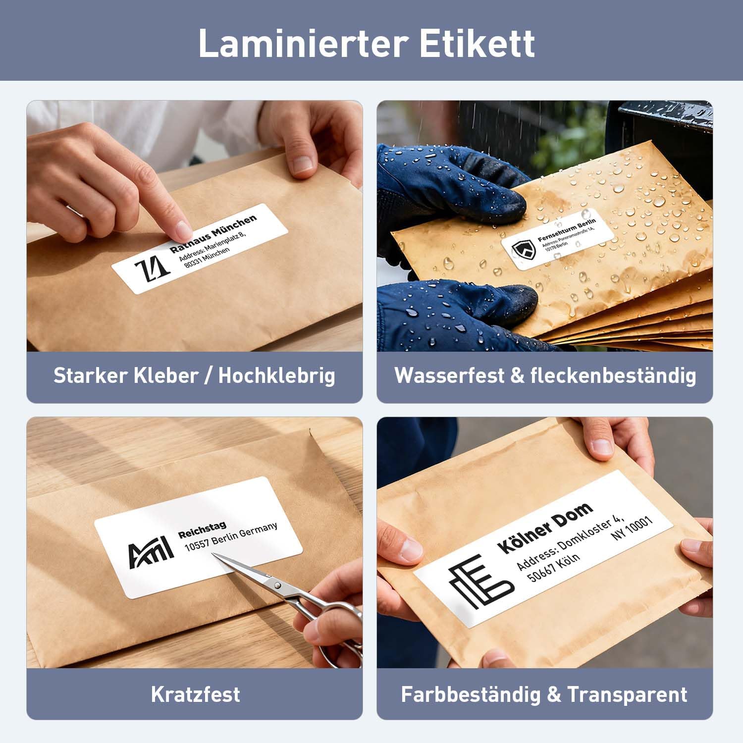 Thumbnail 3 de SUPVAN Etiketten selbstklebend wasserfest für T50M Etikettendrucker, 50 mm x 170 mm – 45 Blatt pro Rolle