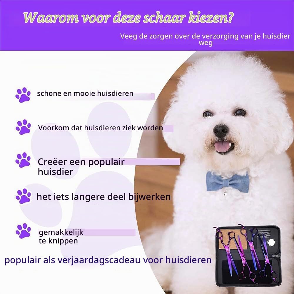 Detalle 1 de Purple Dragon trimscharenset met 4 scharen van 440C-roestvrij staal