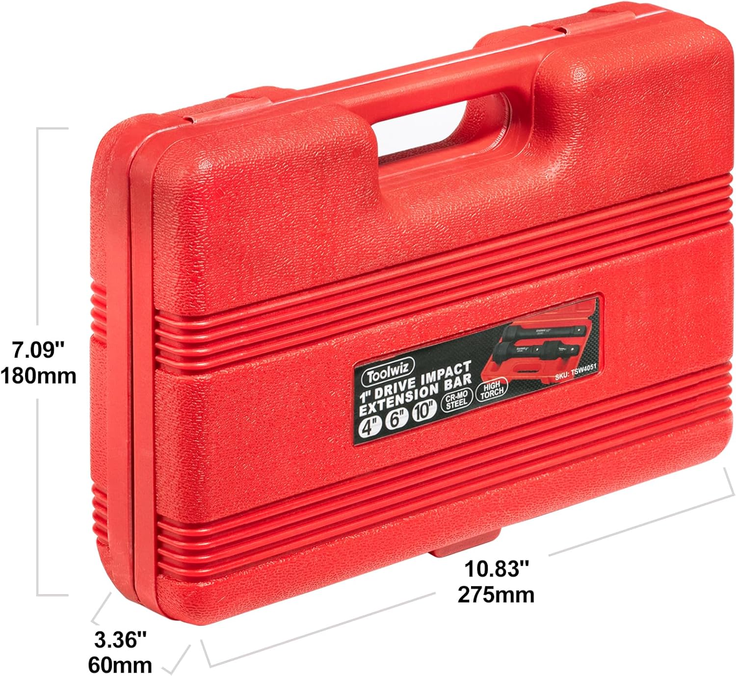 Thumbnail 6 de Toolwiz 1 inch Socket Extension Set (4", 6", 10") – Cr-Mo Steel Impact Extension Bars in PVC Box