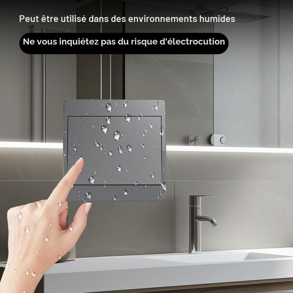 Detalle 2 de Cerhot 301V305 Gray draadloze kinetische lichtschakelaar, batterijloos met 433 MHz RF