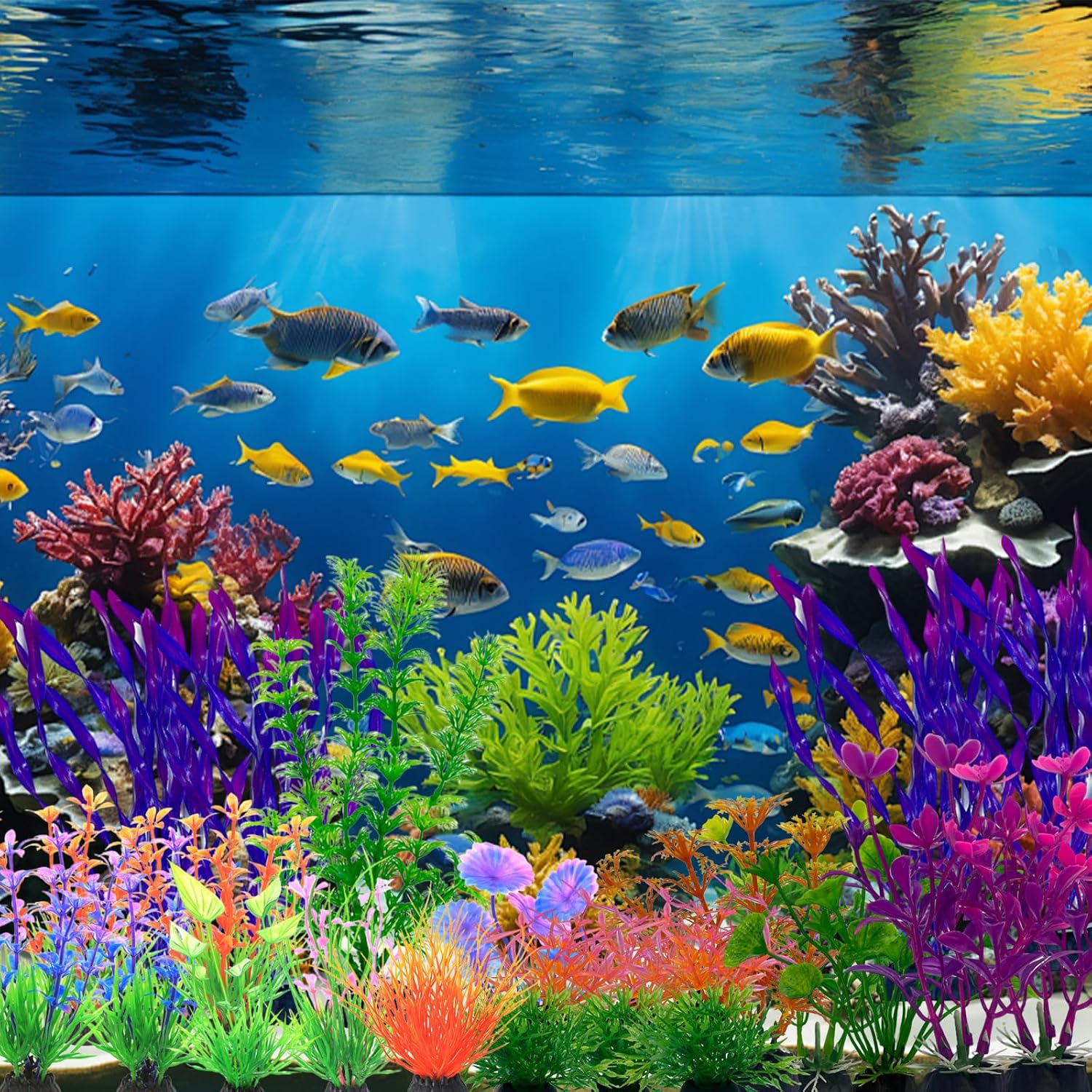 Thumbnail 6 de Oenothera 32 Pieces Aquarium Plants Artificial – Multicolor Plastic Decorations for Fish Tanks