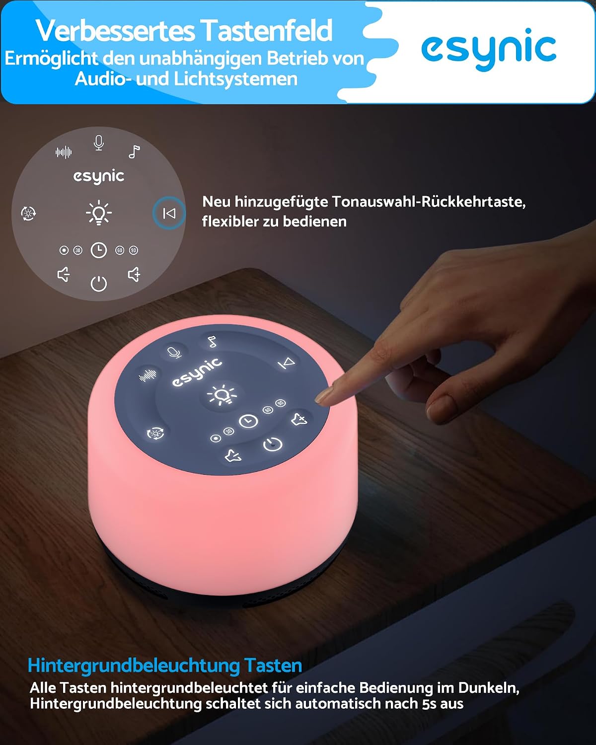 Thumbnail 2 de eSynic White Noise Machine mit 30 Klängen