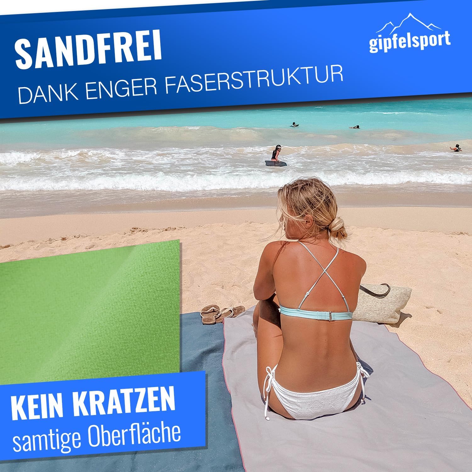 Thumbnail 4 de Gipfelsport Mikrofaser Handtuch Set – XL 180x80 cm, Grün, für Sauna, Fitness & Strand