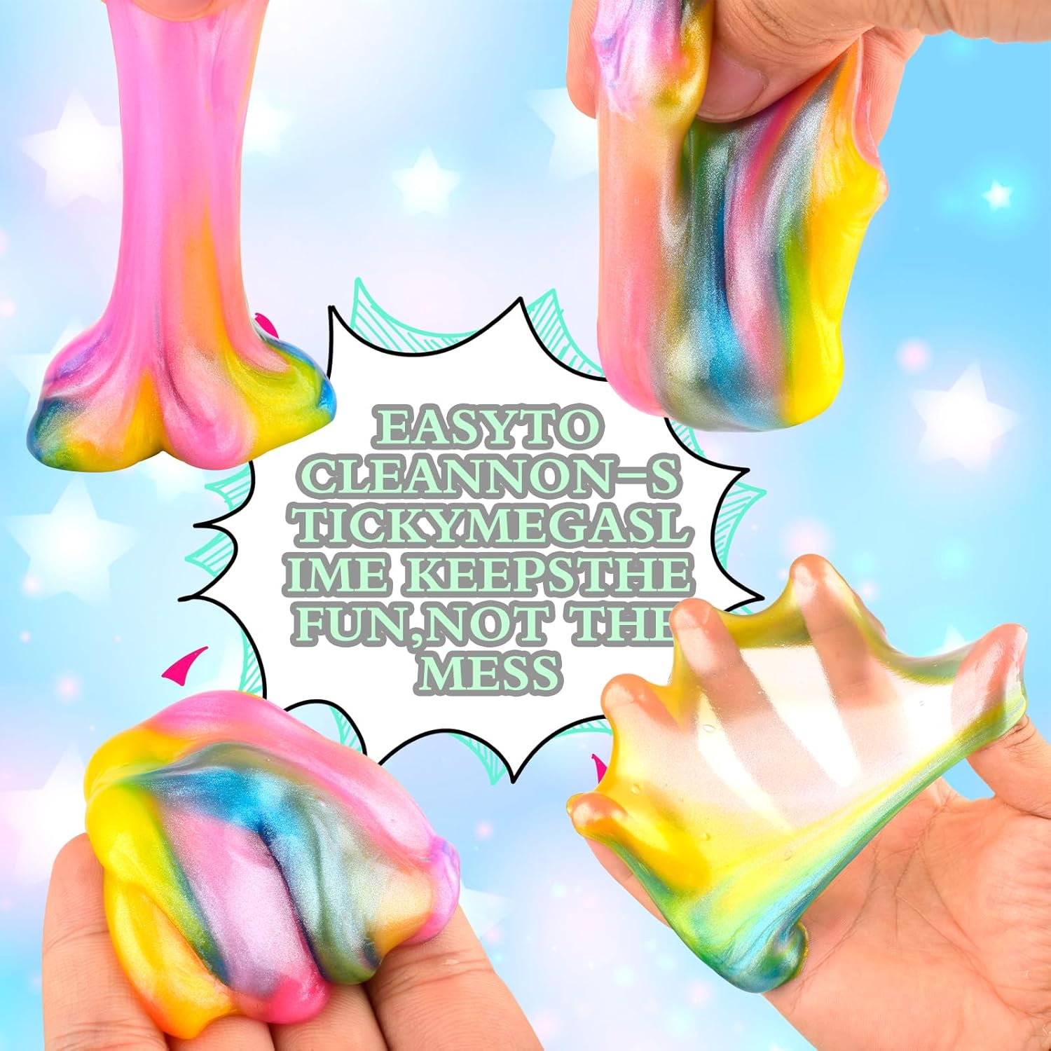 Thumbnail 3 de 102 Pack Bulk Galaxy Slime Kit for Kids – Non-Sticky, Reusable Galaxy Slime