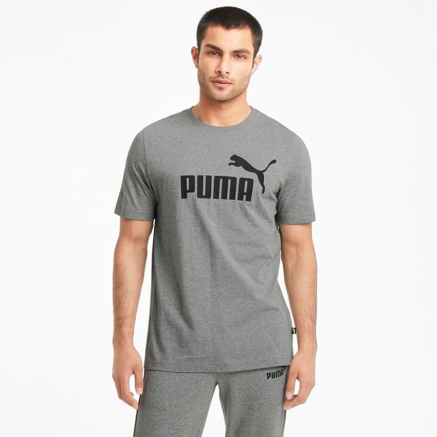 Thumbnail 2 de Puma Ess Logo Tee Medium Gray Heather camiseta hombre talla M