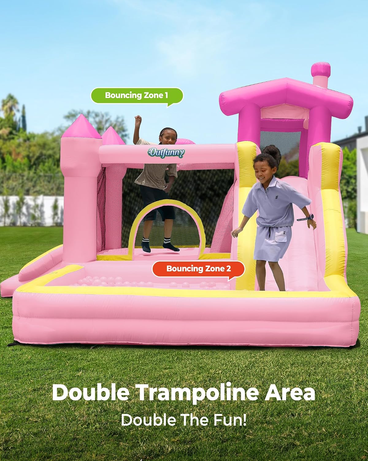Thumbnail 4 de Outfunny Inflatable Bounce House 450W blower 🏰