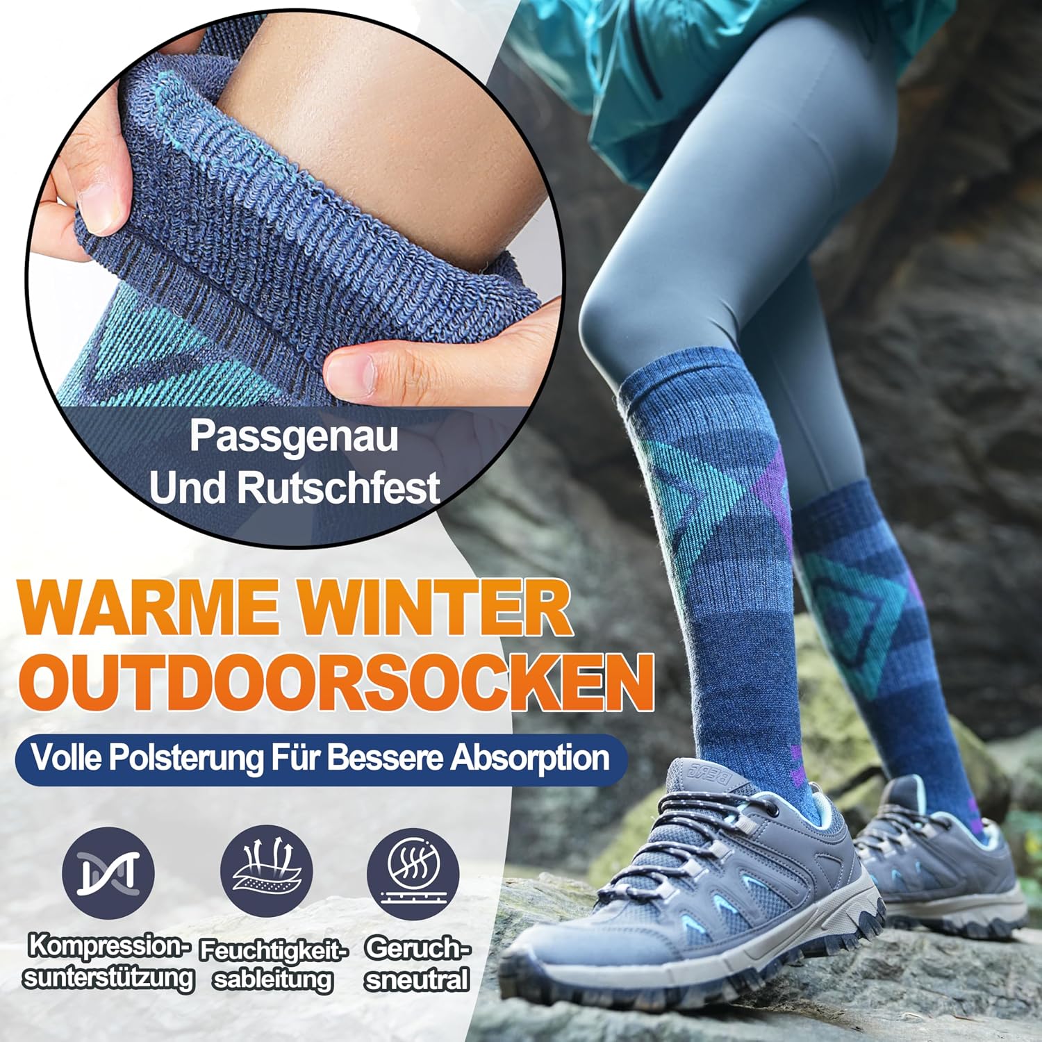 Detalle 2 de Welwoos Merino Wollsocken 3 Paar