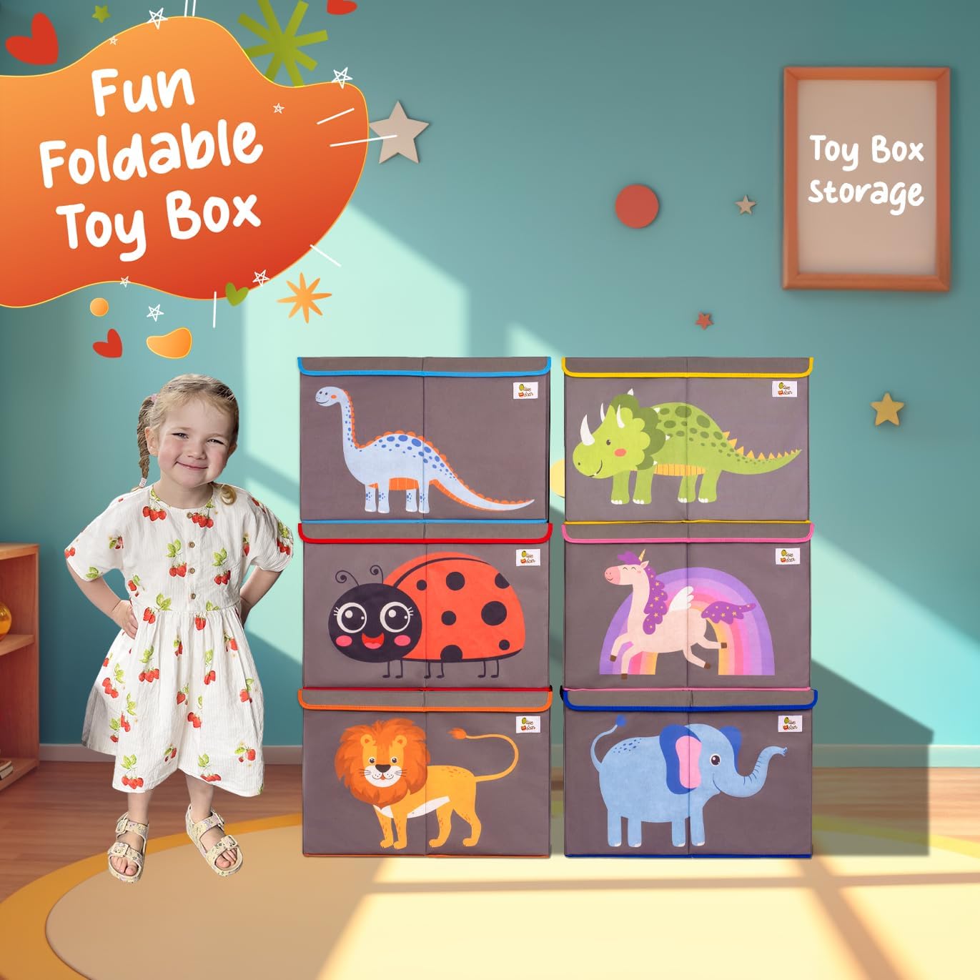 Detalle 2 de OLIVE&OSCAR 80L Toy Box Pink Unicorn