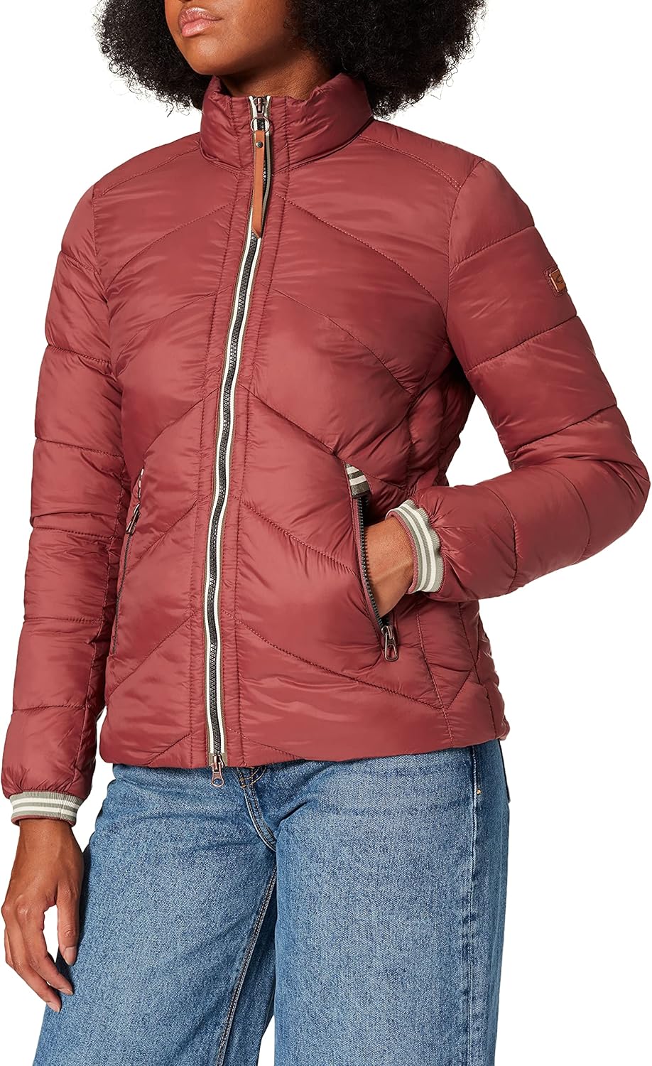 Detalle de camel active Womenswear Damen 3309906E50 Jacke – wasserabweisend & winddicht