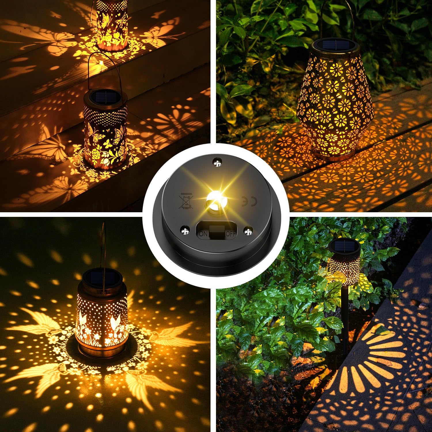 Detalle de 4 Pack Solar Light Replacement Tops, 7 cm – Waterproof Solar Lantern Tops for Outdoor Lights