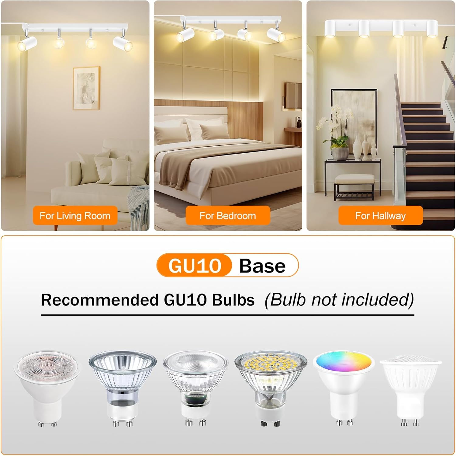 Detalle de AUQUEE 4 Light Track Lighting Kit 15 ft cord