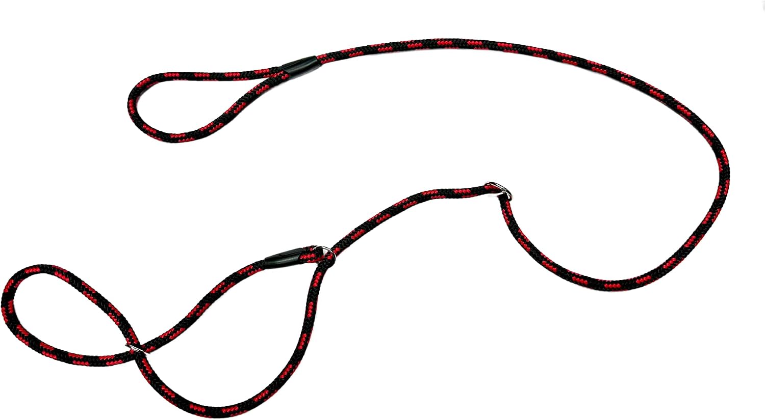 Detalle de L&J Pets UK All-In-One Figure 8 Anti-Pull Dog Lead & Head Collar – No-Pull Training Halter (Red/Black)