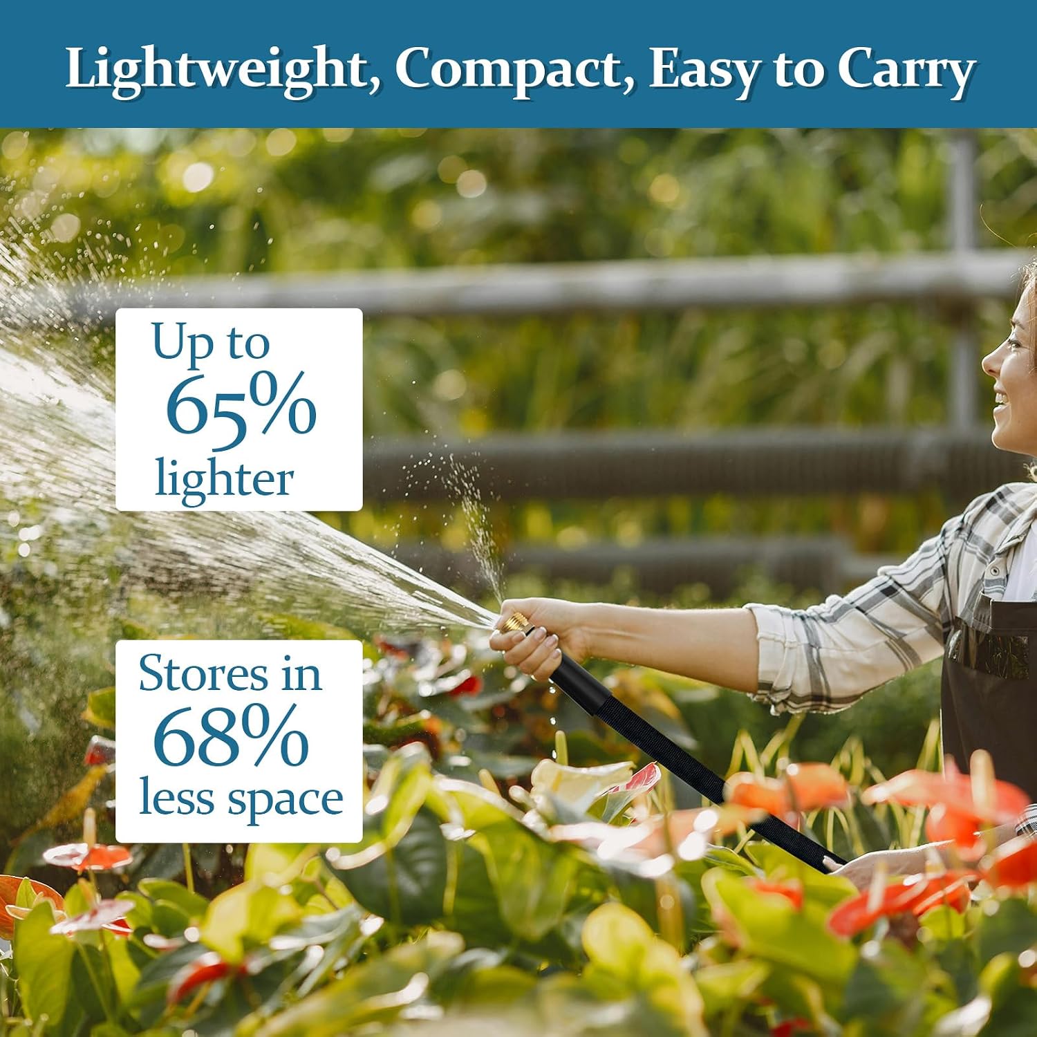 Thumbnail 2 de Gnimihz 100 ft TPE Garden Hose with Swivel Handle and 3/4-Inch GHT Fittings