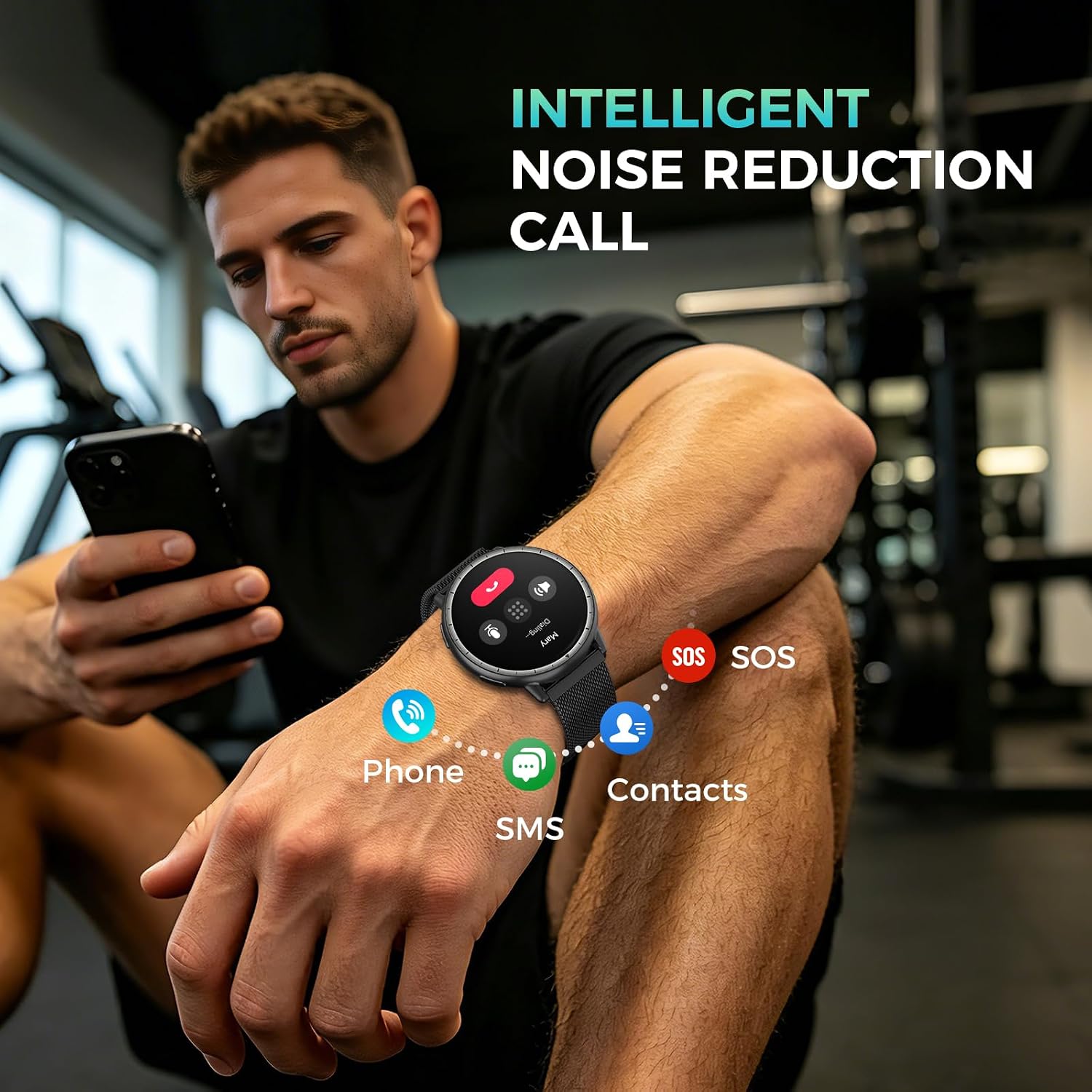 Thumbnail 4 de GPS Smart Watch for Men GT1 with 1.32" AMOLED, 110 Sports Modes and Bluetooth Calls