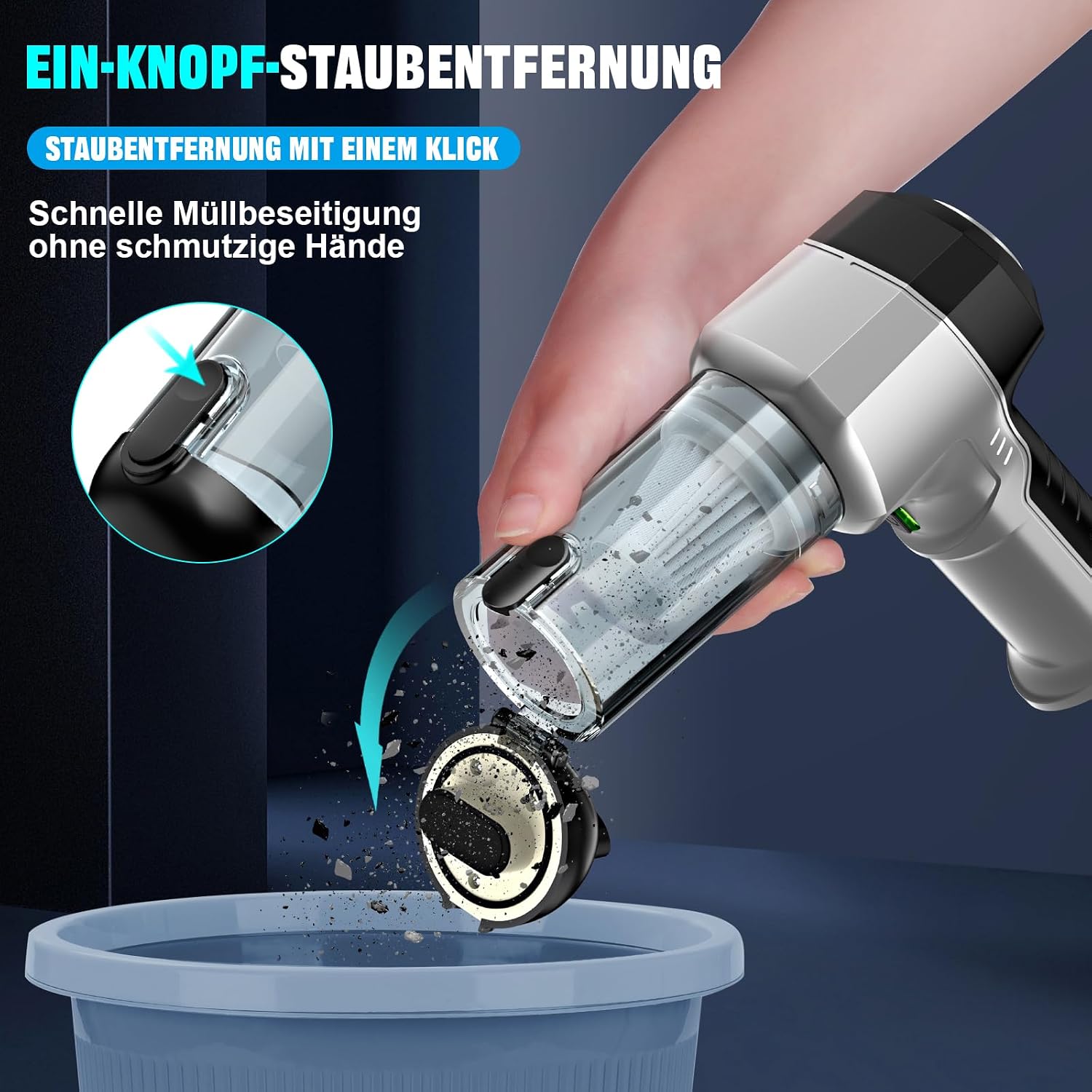 Detalle de Micisty ST-66587Plus 4-in-1 accu-handstofzuiger, 25.000 Pa, 3 standen