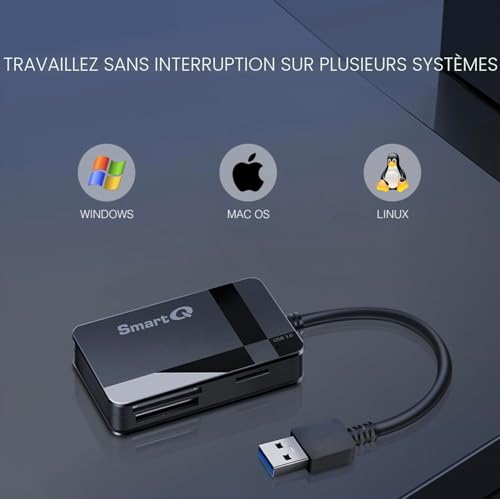 Detalle 2 de SmartQ C368: Lecteur de cartes USB 3.0 quatre-en-un, Plug N Play