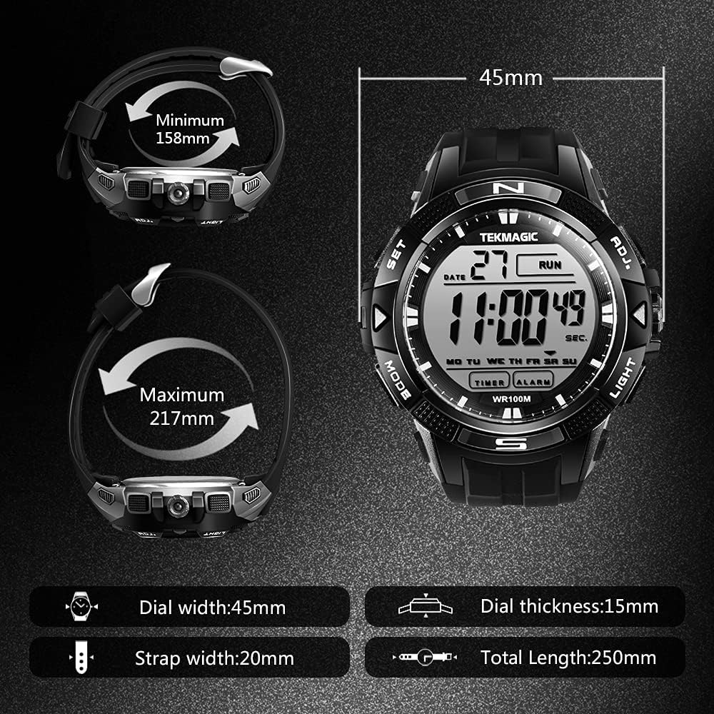 Thumbnail 5 de 100m Digital Sumergible Reloj de Pulsera