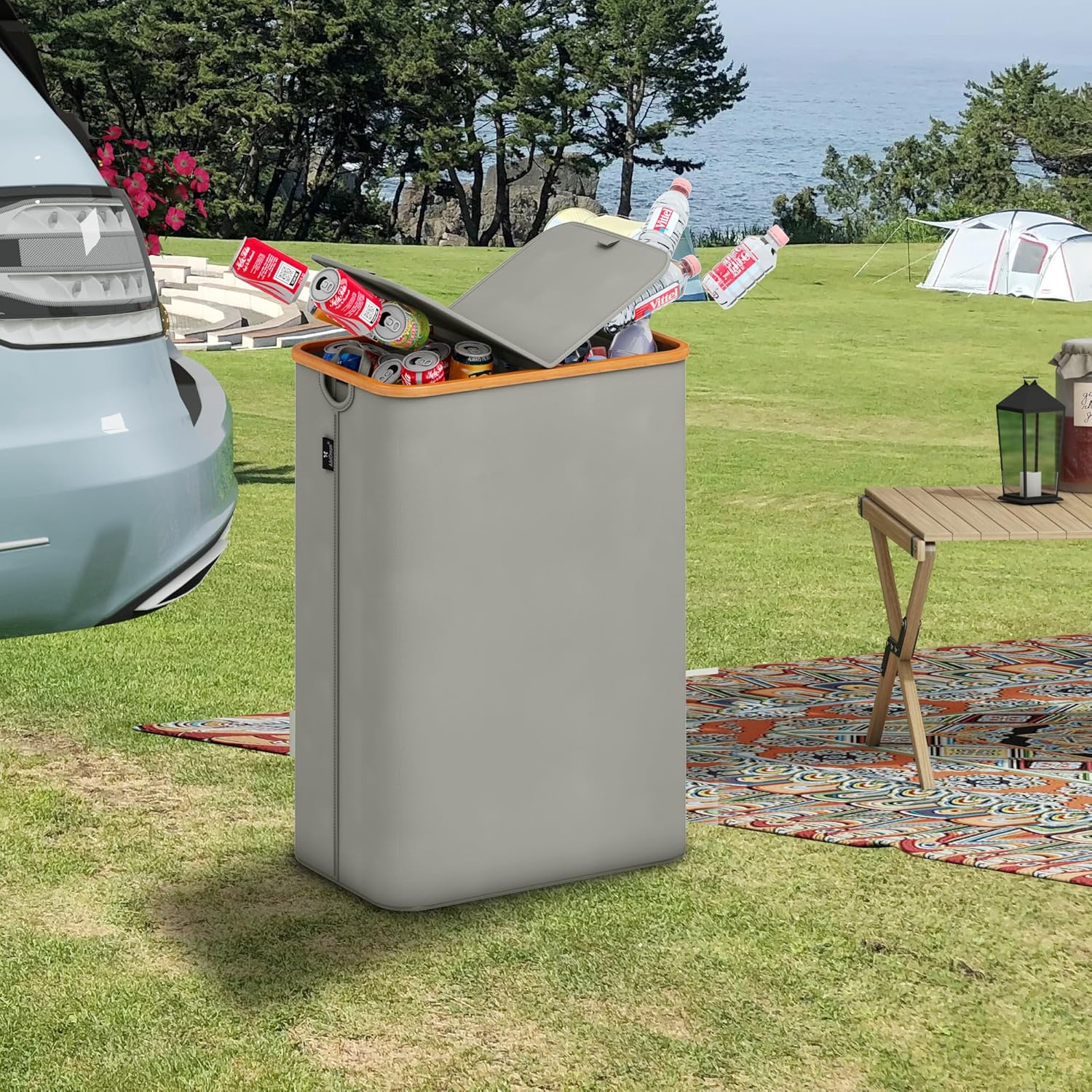Detalle 2 de ADEL DREAM 140L Pfandflaschen Sammelbehälter Dunkelgrau 🗑