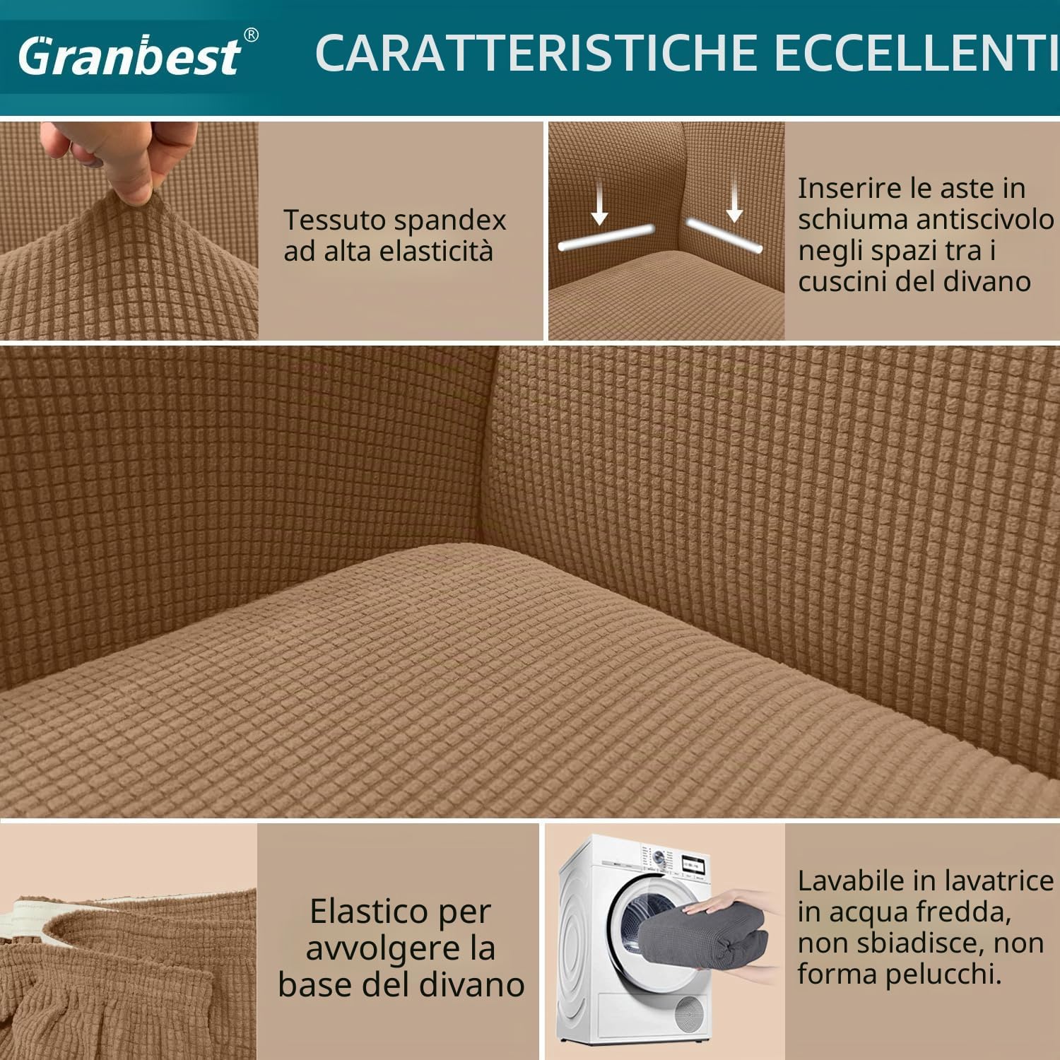 Thumbnail 2 de Granbest copridivano 3 posti 185-235 cm
