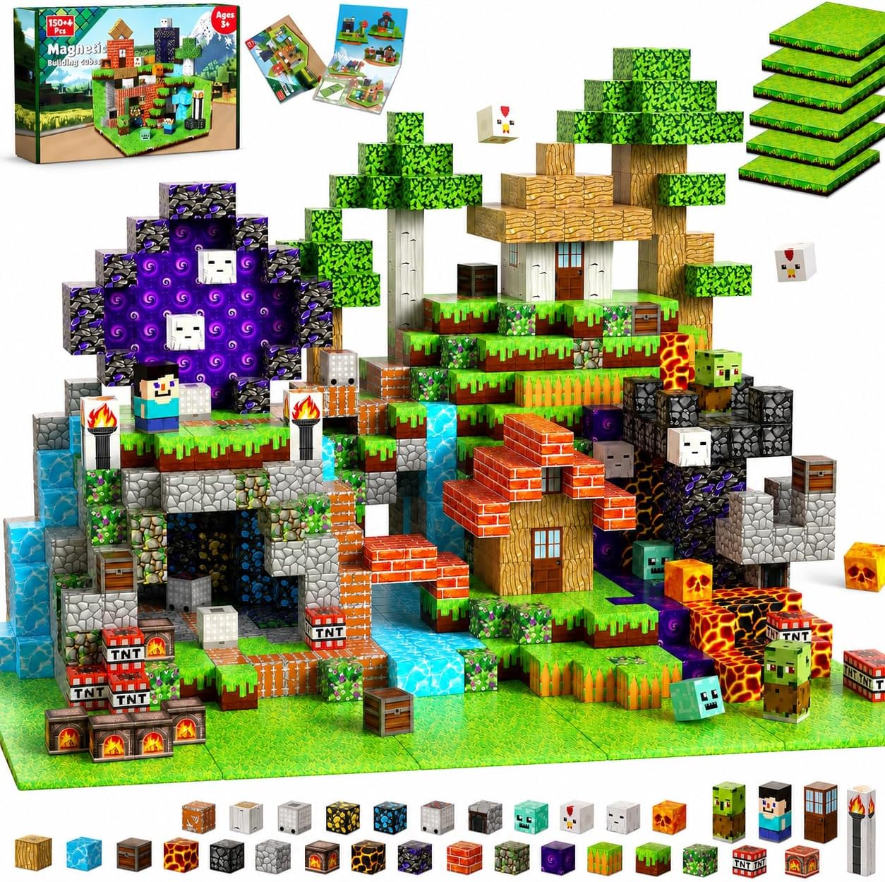 Thumbnail 1 de GraceDuck Costruzioni Magnetiche 150 Pezzi – Set Foresta e Miniera, 3+ Anni