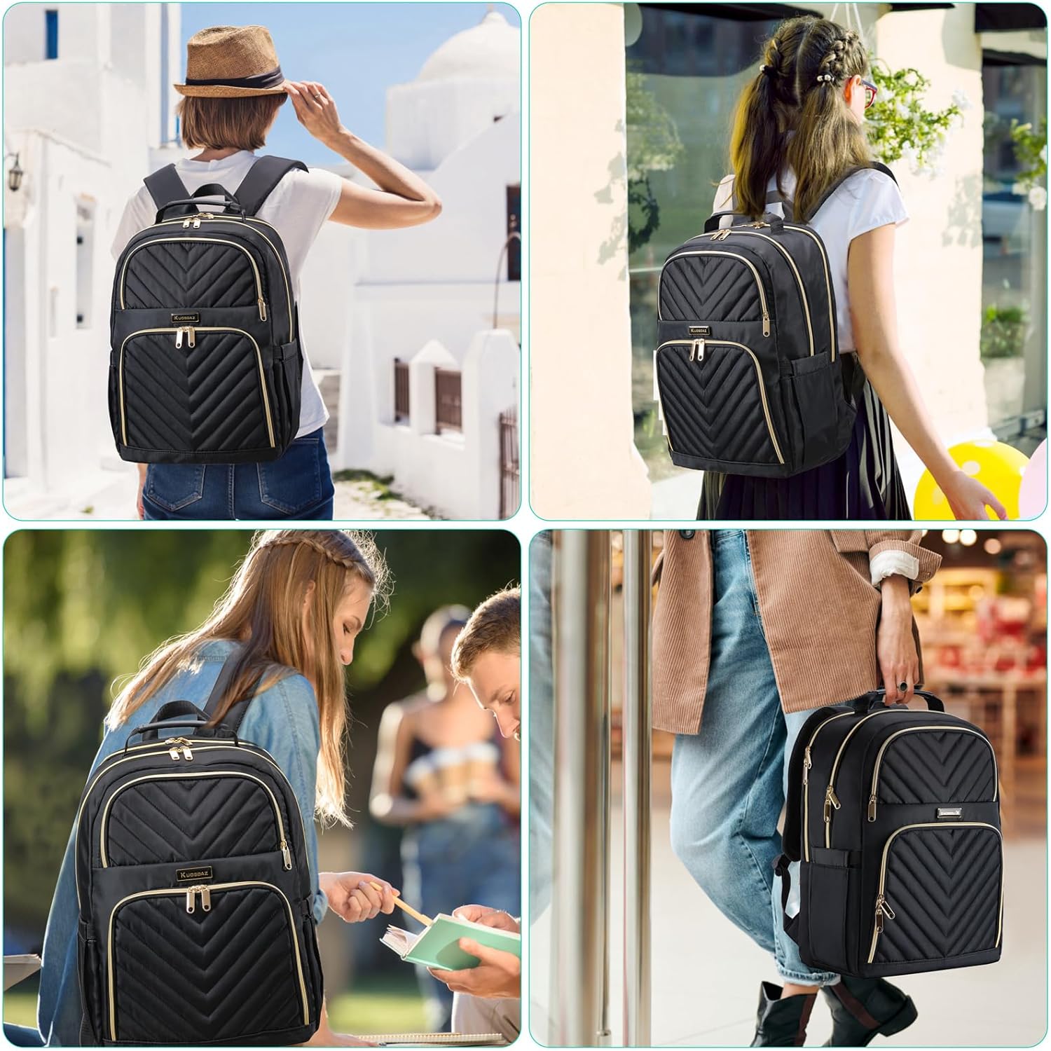 Thumbnail 6 de Kuosdaz 17.3 inch laptop backpack, quilted