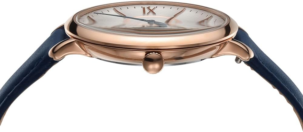 Detalle de Fossil Jacqueline Damenarmbanduhr – Quarz, 36 mm Gehäuse, blaues Lederband