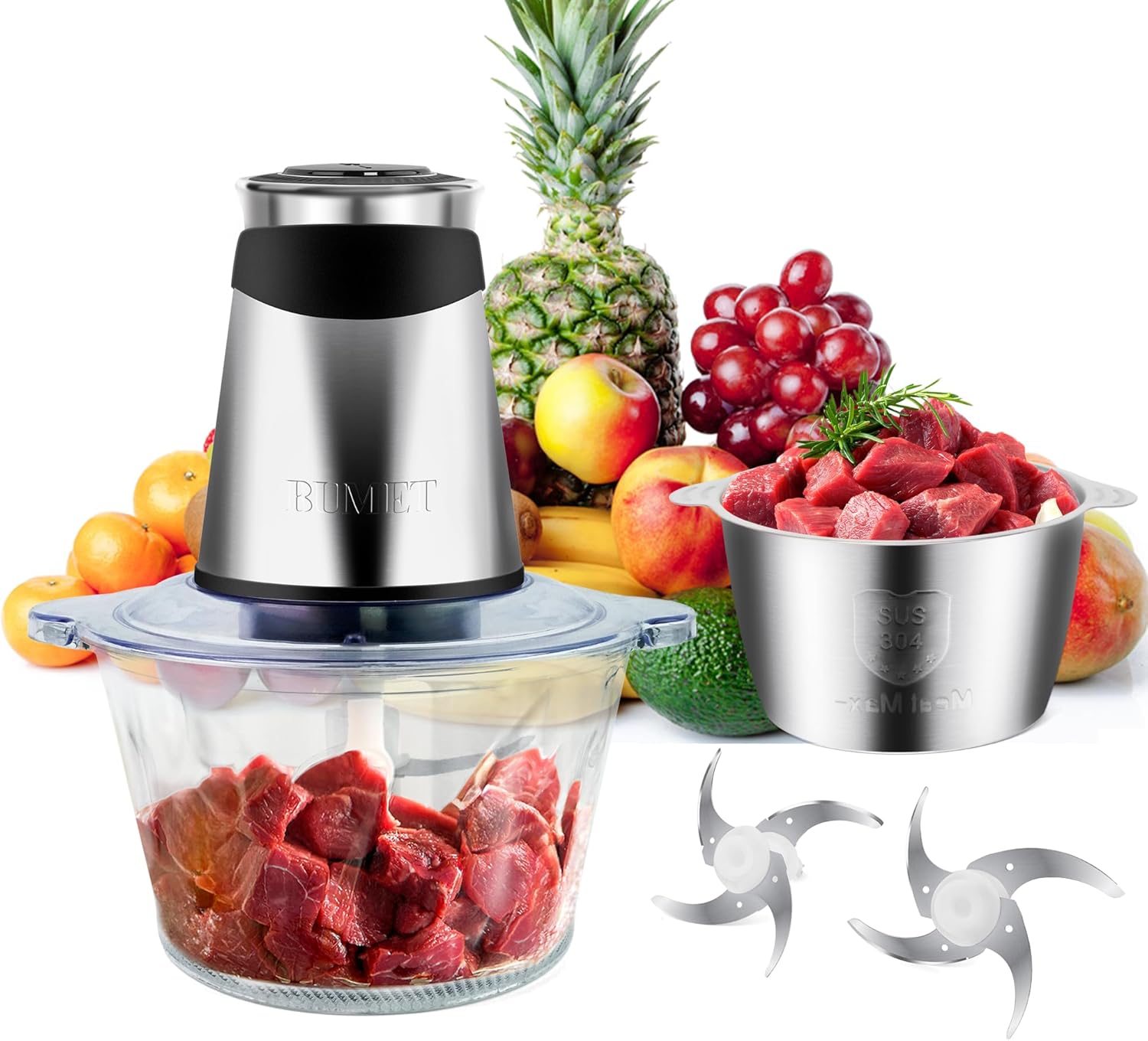 Detalle de BUMET Electric food processor 500W with 8cup bowls 🍽