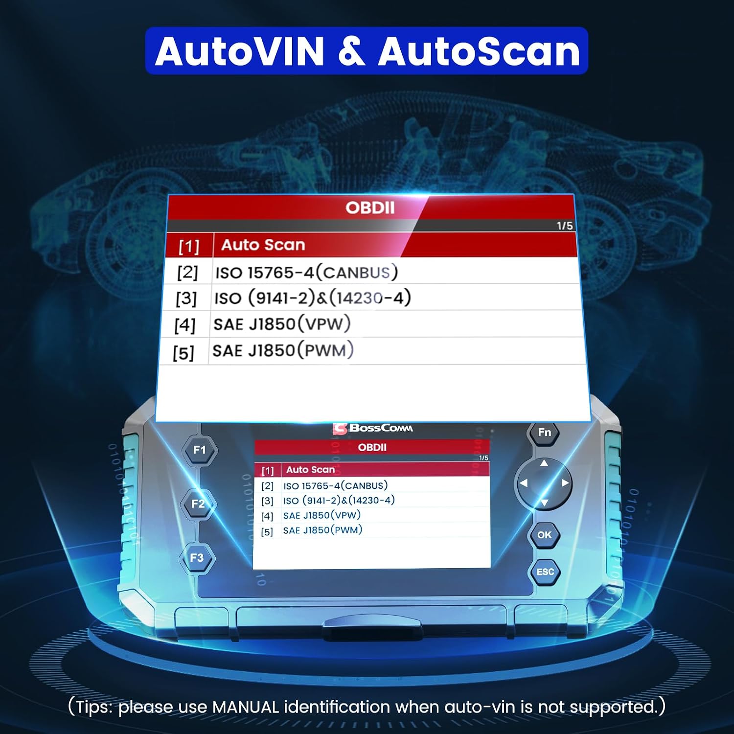 Detalle 1 de BOSSCOMM OBD2 Scanner IFIX435