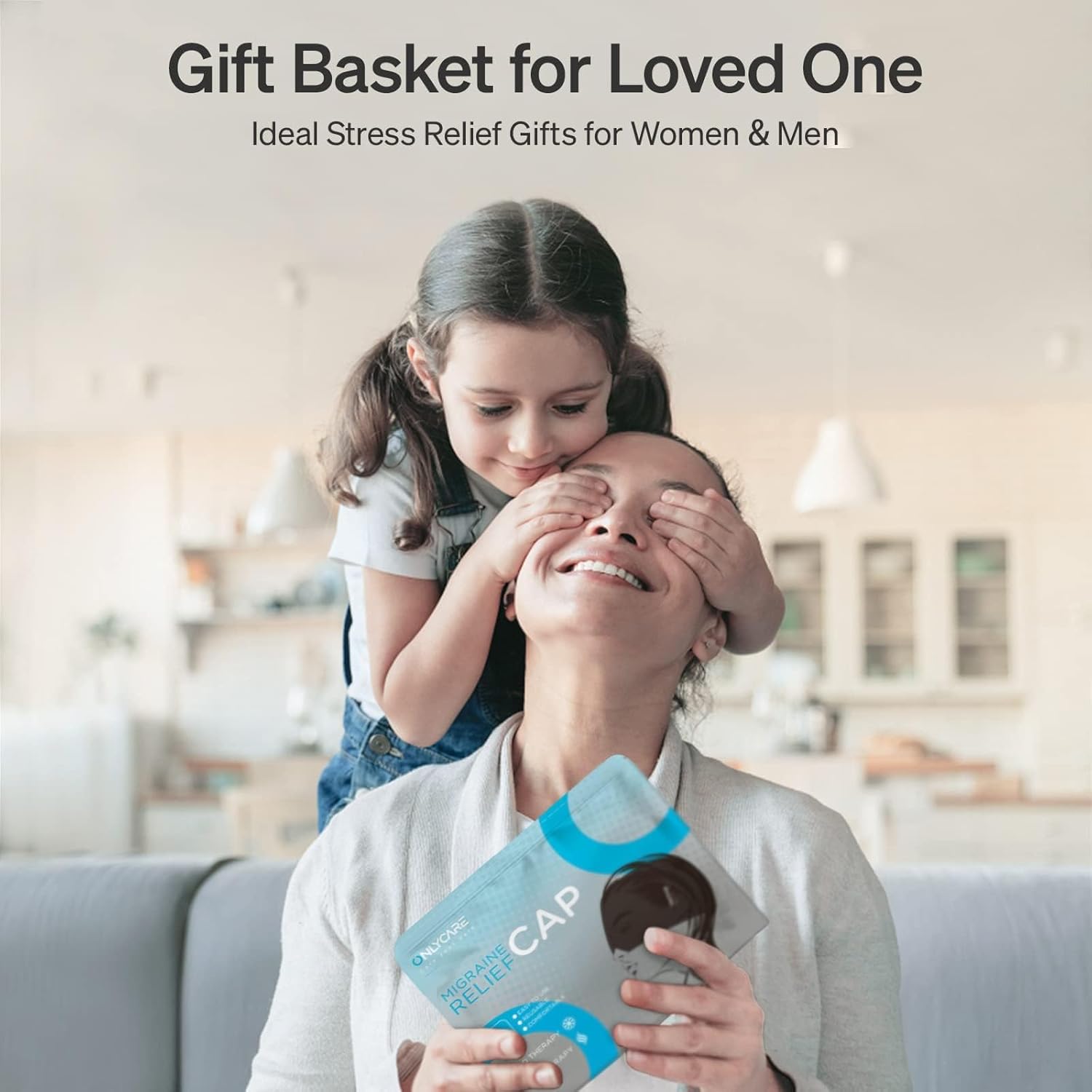 Thumbnail 4 de ONLYCARE Migräne-Entlastungskappe – geruchlose Gel-Kühlmaske für Migräne, blau