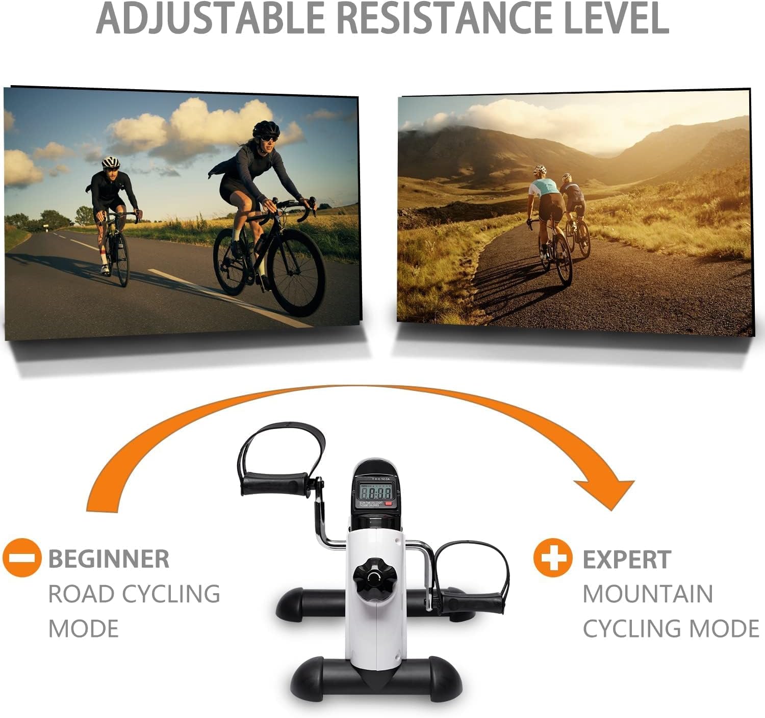 Detalle 2 de TODO Mini Exercise Bike with LCD Monitor and Adjustable Resistance for Arms and Legs