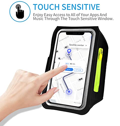 Thumbnail 1 de HAISSKY Brazalete Deportivo con Bolsa de Auriculares para Smartphones de hasta 6,9" (Negro) — Ajustable para iPhone y Galaxy