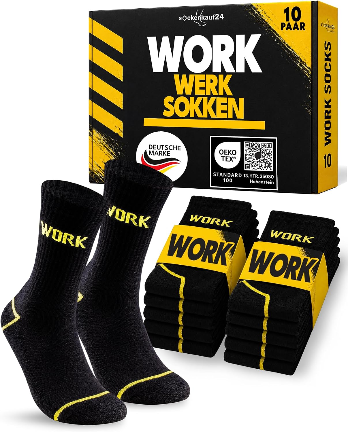 Detalle de 10 Paar Werksokken Heren WORK Socks, katoenen sokken voor werkdagen
