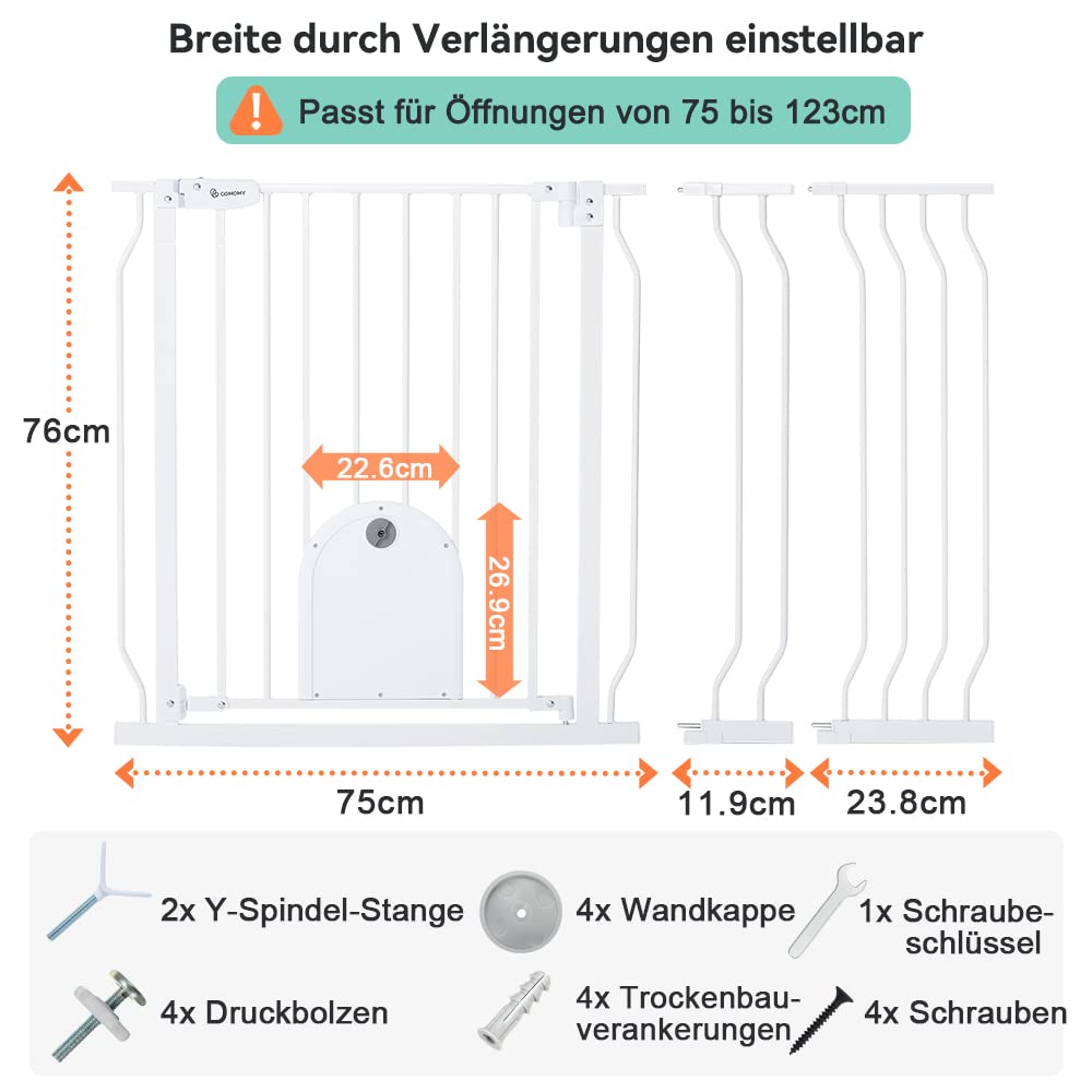 Thumbnail 6 de COMOMY Treppenschutzgitter Ohne Bohren 75–123 cm