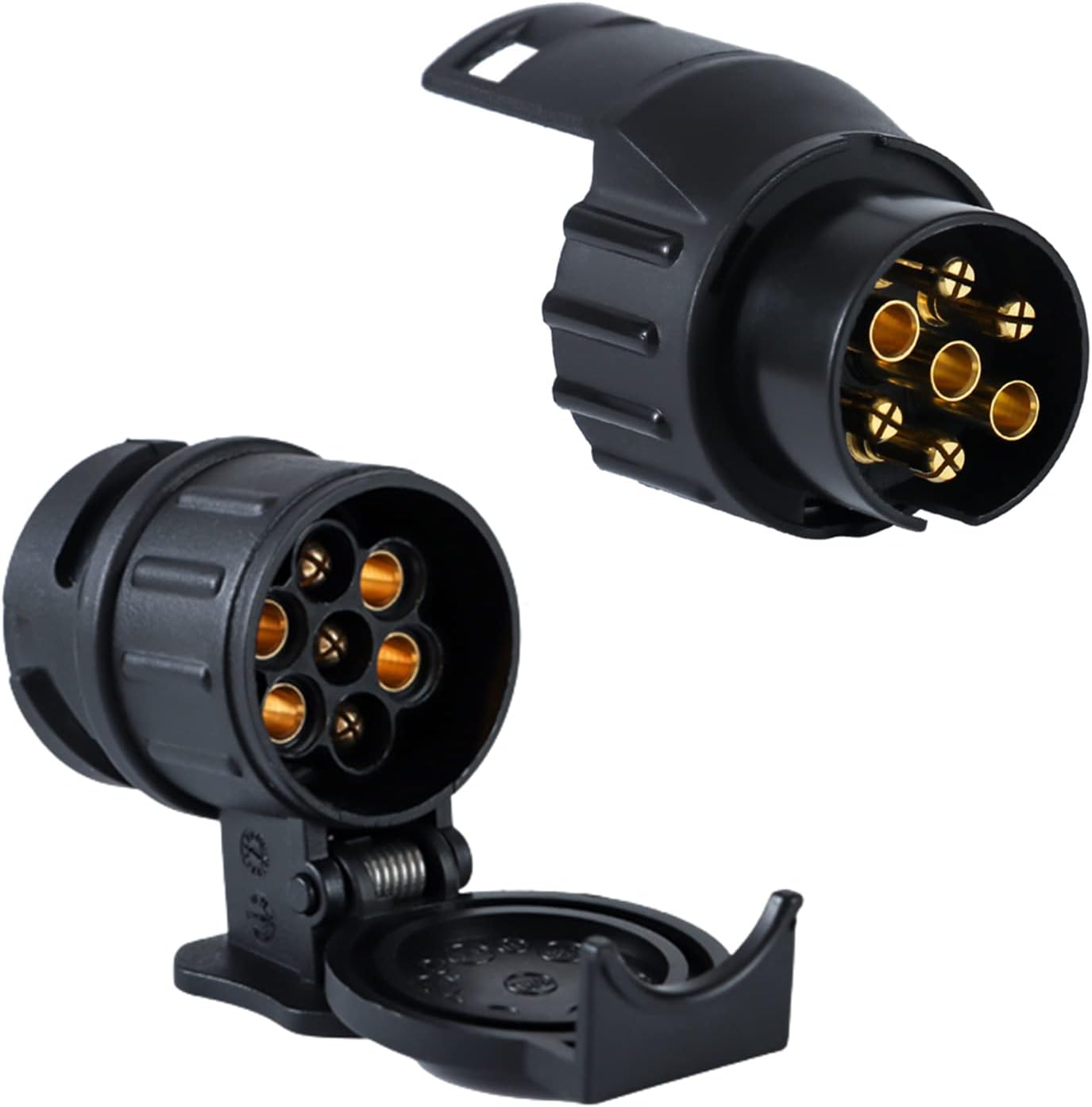 Thumbnail 6 de Woola Metal 7 Pin Trailer Plug and Socket — 12V European Standard, Aluminium Alloy with Copper Pins