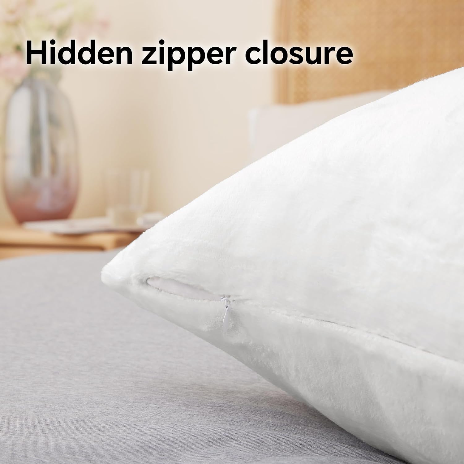 Detalle 2 de BEDELITE Flannel Pillowcases, Standard 20 x 26 Inches, Bright White, Set of 2