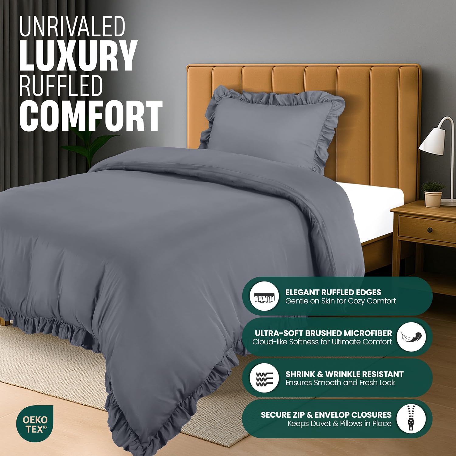 Detalle 2 de Utopia Bedding Ruffle Duvet Cover