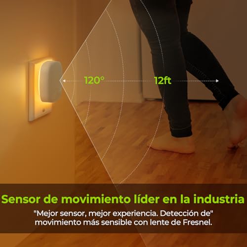 Thumbnail 4 de AUVON Luz Nocturna Infantil (2 Uds) con Sensor Movimiento y Sensor de Crepúsculo – Luz LED ámbar regulable