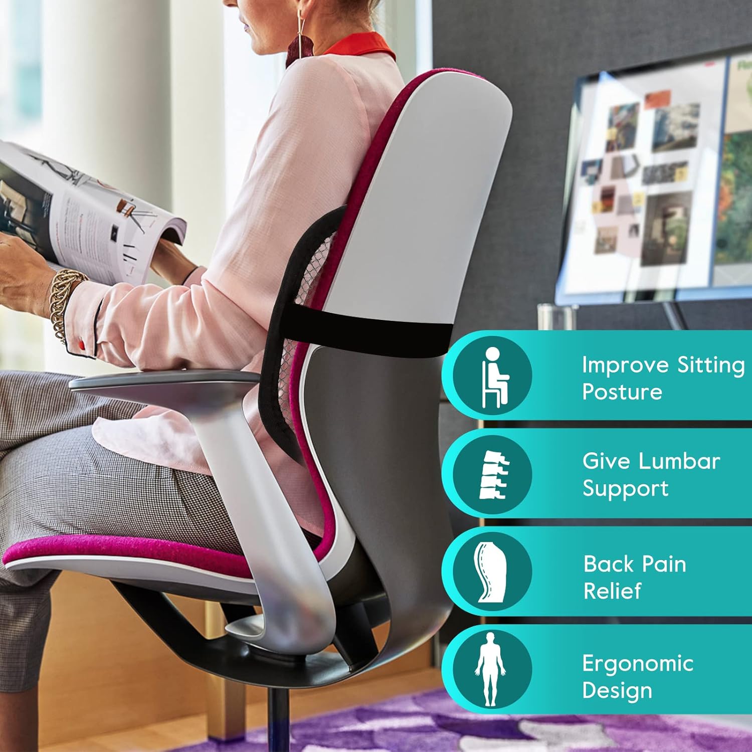 Detalle 2 de m zimoon Mesh Lumbar Support for Office Chair
