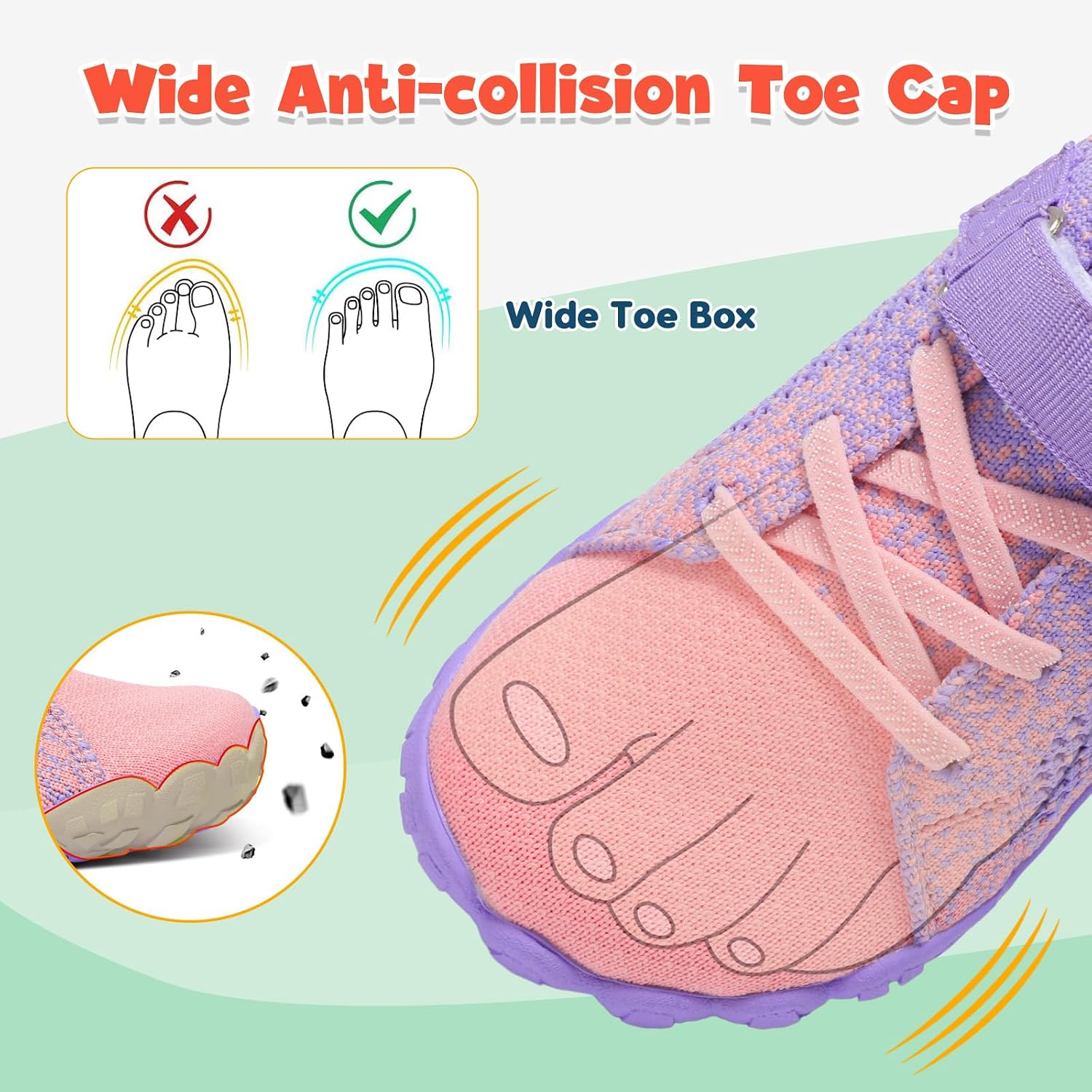 Detalle 2 de LeIsfIt Kids Barefoot Shoes with Wide Toe Box