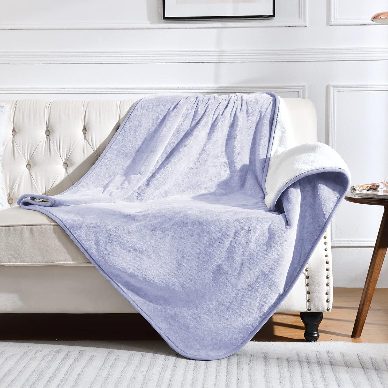 Thumbnail 3 de Yaning Waterproof Blanket for Bed, Couch or Sofa (Dark Grey, 152x203cm) – Reversible Sherpa & Flannel protective throw