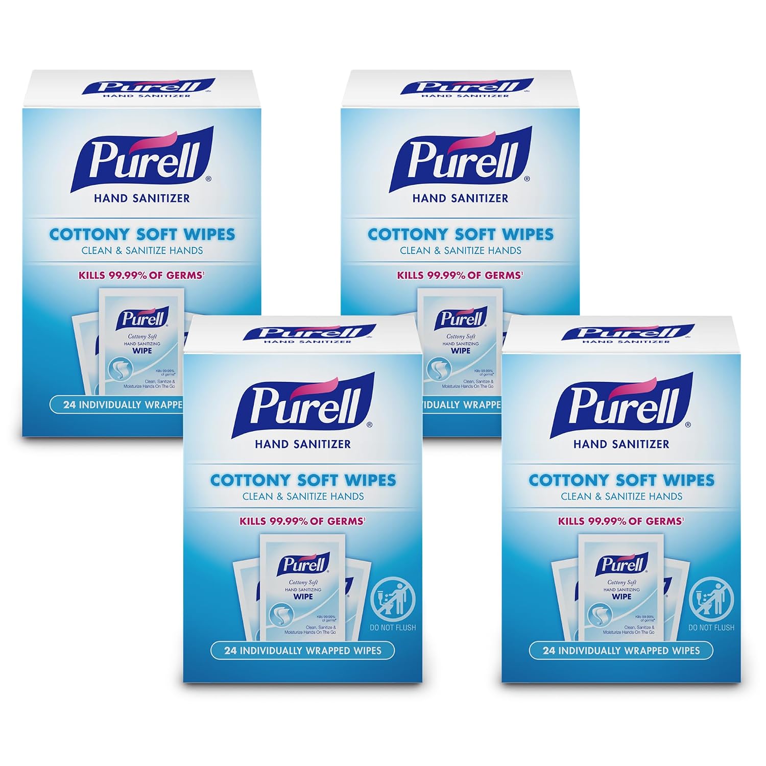 Detalle de Purell 9029-04-CMR Cottony Soft Hand Sanitizing Wipes, 4-Pack
