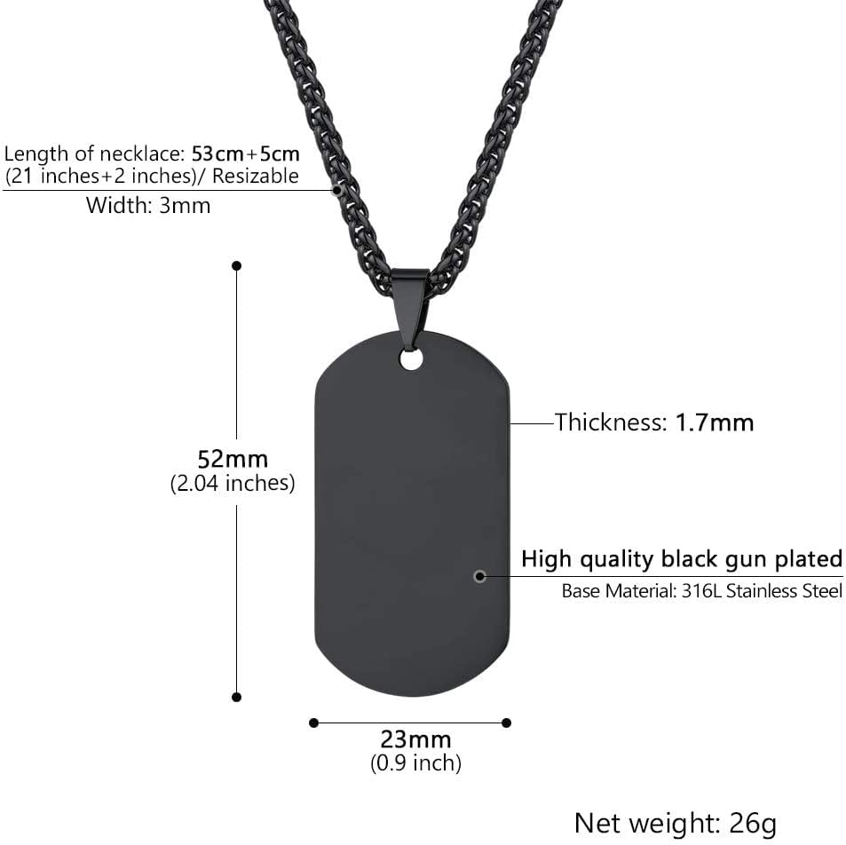 Thumbnail 4 de PROSTEEL Collier dog tag personnalisable photo/texte en acier inoxydable plaqué or