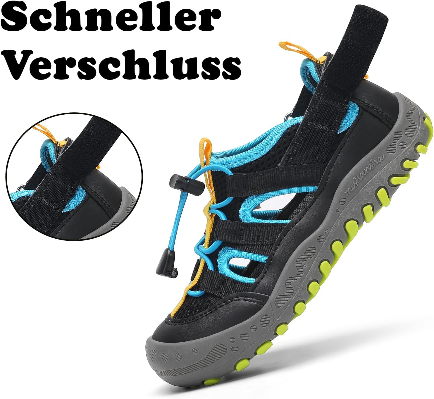 Detalle 2 de Mishansha Geschlossene Jungen Sandalen – Trekking Sandalen für Kinder, Gr. 24–38