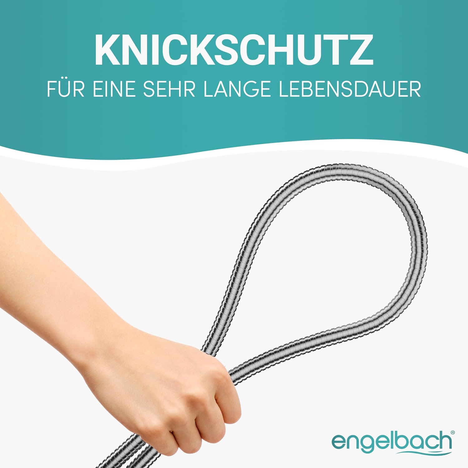 Thumbnail 3 de Engelbach Duschschlauch 1,5 m aus Edelstahl – robust, knickgeschützt und Made in Germany